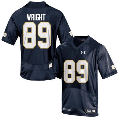 Notre Dame Fighting Irish Men's Brock Wright #89 Navy Blue Under Armour Authentic Stitched College NCAA Football Jersey MLI7799SV